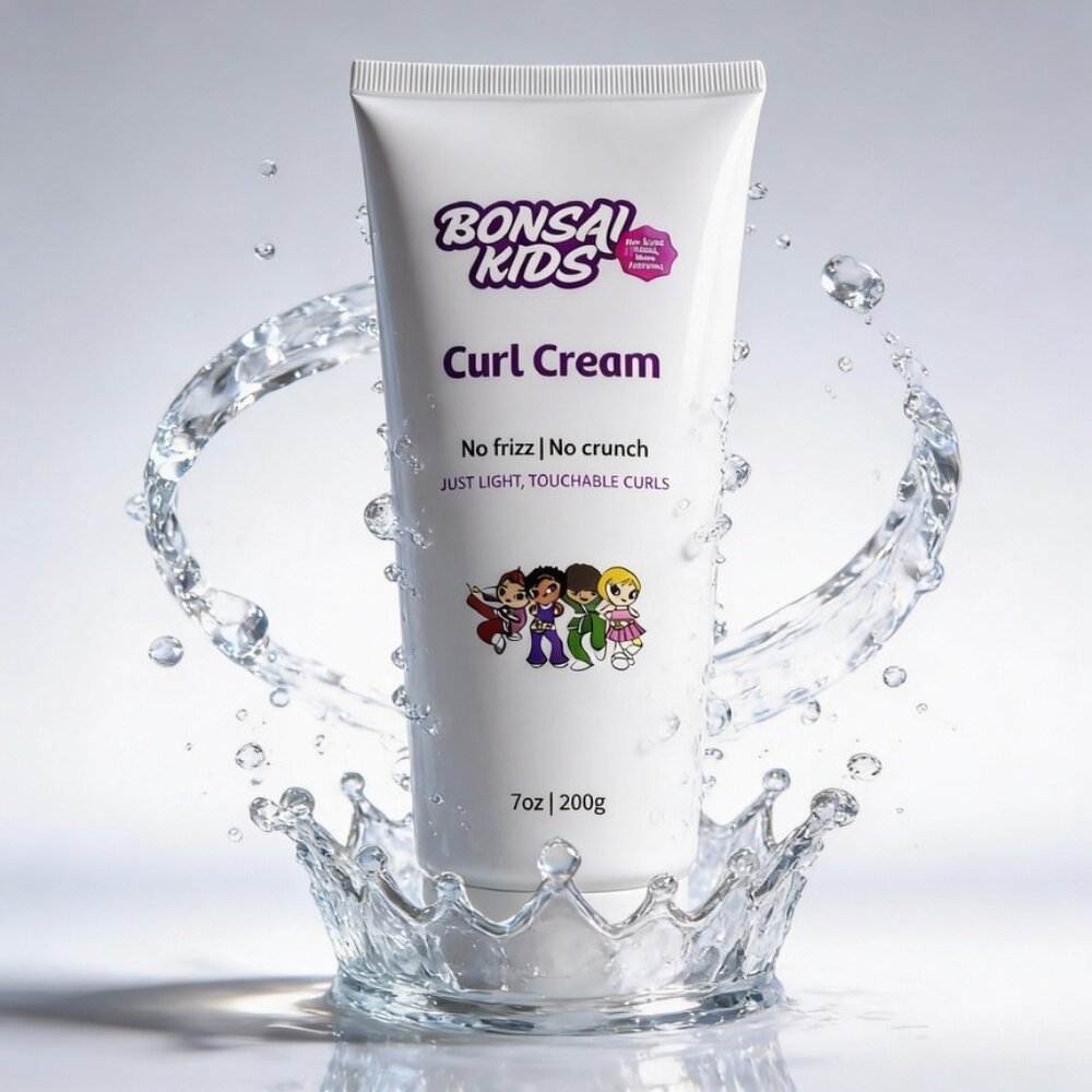 Bonsai Kids Curl Cream - 10oz Kids Curly Hair Moisturizer & Definer - Frizz Free